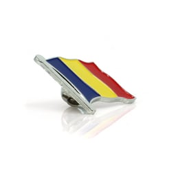 Épingle drapeau argentée Roumanie 2,5x2,5cm