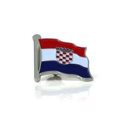 Épingle drapeau Croatie argentée 2,5x2,5cm