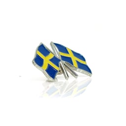 2x Épingle Argent Suède 3x2,2 cm