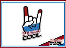 Full Print Sticker Cool Bull Hand 13x8cm