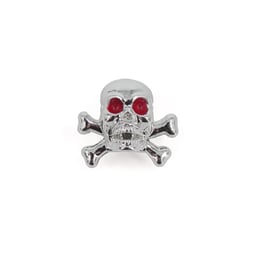 Lot de 4 bouchons de valve UP Chrome « Tête de mort »