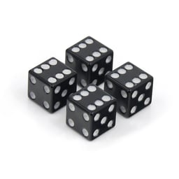 United Pacific Dobbelsteen Ventieldopjes Zwart/Wit - 4 Stuks
