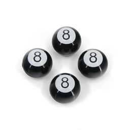 United Pacific 8 Ball Ventieldopjes Zwart - 4 Stuks