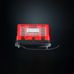 Éclairage rectangulaire pour plaque d'immatriculation Strands, LED blanches, rouge