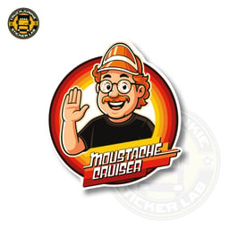 Autocollant Moustache Cruiser Portrait Cartoon Logo