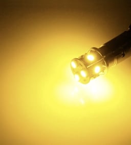 BA15s LED Lamp 10-30V Geel