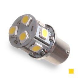 BA15s LED Lamp 10-30V Geel