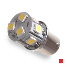 BA15s LED Lamp 10-30V Rood