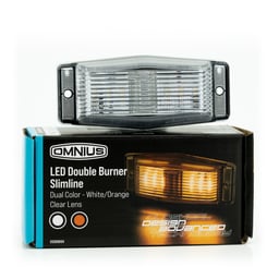 Omnius Slimline LED Dubbelbrander Transparant Schakelbaar Wit Oranje