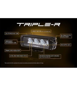 LAZER Triple-R 750 Led Faretto Nero Con Luce Di Posizione 230mm
