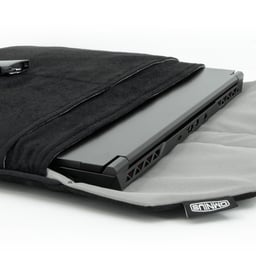 Support pour ordinateur portable Omnius 16 pouces noir aspect Alcantara fermeture à clip