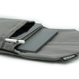 Support pour ordinateur portable Omnius 14 pouces gris aspect Alcantara fermeture à clip