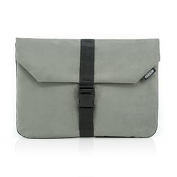 Support pour ordinateur portable Omnius 16 pouces gris aspect Alcantara fermeture à clip