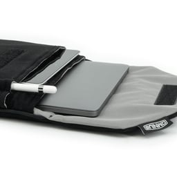 Housse d'ordinateur portable Omnius 14 pouces noir aspect Alcantara fermeture velcro
