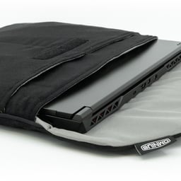 Support pour ordinateur portable Omnius 16 pouces noir aspect Alcantara fermeture velcro