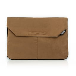 Support pour ordinateur portable Omnius 16 pouces aspect alcantara marron fermeture velcro