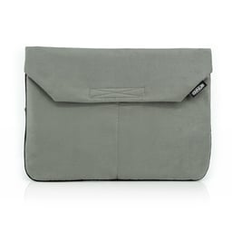 Housse d'ordinateur portable Omnius 16 pouces gris aspect Alcantara fermeture velcro