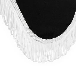 Ensemble basique rideau latéral et bande de pare-brise – aspect alcantara – franges noires et blanches