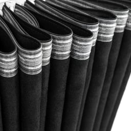 Ensemble basique rideau latéral et bande de pare-brise – aspect alcantara – franges noires et blanches