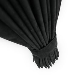 ENSEMBLE DE BASE RIDEAU LATÉRAL, RUBAN POUR FENÊTRE AVANT ET RIDEAU À 3 BURVEFRANGES NOIRES ET BLANCHES