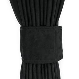 ENSEMBLE DE BASE RIDEAU LATÉRAL, RUBAN POUR FENÊTRE AVANT ET RIDEAU À 3 BURVEFRANGES NOIRES ET BLANCHES