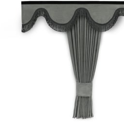 Set di tende Alcantara-Look Set di tende laterali con cinghie di sospensione e fascia per parabrezza con frange 90x225 cm
