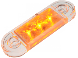 Feu de position latéral Fin 9mm 85x29mm Multi-Tension 12-24V IP67 Polycarbonate Résistant aux chocs Câble 2,5m