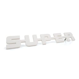 Super Emblème Brillant 45x7cm 8mm Plastique Dur Avec Matériaux de Montage