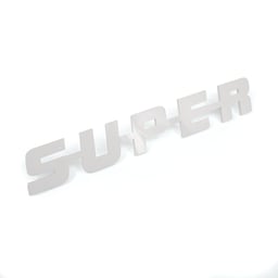 Super Emblème Brillant 45x7cm 8mm Plastique Dur Avec Matériaux de Montage