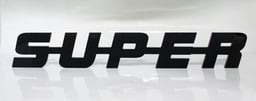 Super Emblem Brillant Haut 45x6 cm 8mm Plastique Dur