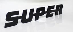 Super Emblem Brillant Haut 45x6 cm 8mm Plastique Dur