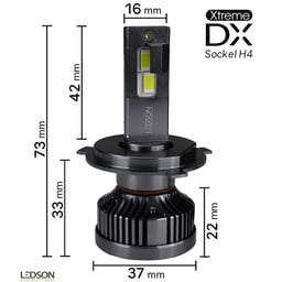 Ledson Xtreme DX Lampe de Camion LED H4