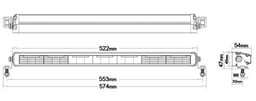 Barre LED Ledson Phoenix+ 20" Multifonctionnelle Avec Fonction Stroboscopique Orange Et Feux de Position Blanc Xénon Ou Orange