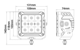 Lampe de travail Ledson Heavy Duty Triton 36x5W Osram LED 9831 Lumen Diffusion de lumière 120° IP67