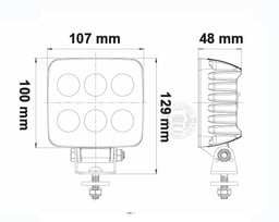 Lampe de travail LED CISPR25 4200 Lumen IP68 IP69K 107x100x48mm