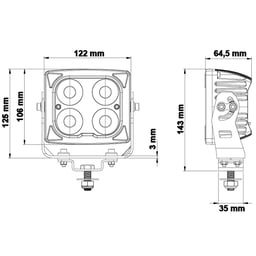 Ledson Blaze Lampe de Travail 43W Verre Avec Chauffage Réflecteurs TIR