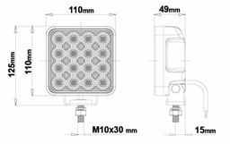 33501649 Éclairage LED 64W Osram 8106 Lumen 6200K IP69K 110x125x49mm