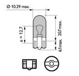 LED Lamps Trucks 24V W5W W2.1X9.5d 1 Diode 0.48W 180 Degree Light Dispersion