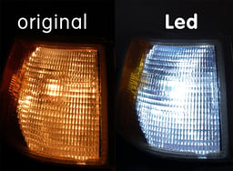 Illuminazione a LED Camion 24V Xenon Look P21W BA15s 13 Diodi 15W 320 Gradi