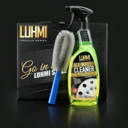 LUHMI Ensemble pour l'entretien des roues avec kit de polissage en 1 étape, nettoyant pour roues et brosse pour jantes
