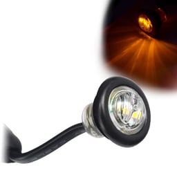 Lampe latérale ronde en verre transparent lumière orange diamètre 28 mm
