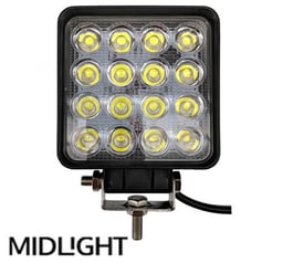 Midlight Lampada da lavoro 48W Fissaggio in acciaio inossidabile 3600 Lumen 9-60V 60° Diffusione della luce 110x110x72mm 603g