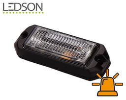 Gyrophare orange 3 LED 26 motifs de flash ECE R65 EMC R10 IP67 9-33V câble 3m