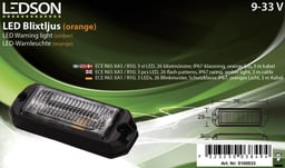 Gyrophare orange 3 LED 26 motifs de flash ECE R65 EMC R10 IP67 9-33V câble 3m
