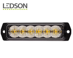 Ledson Warnblitzlicht Orange 6 LEDs ECE R65 EMC R10 SAE J595 IP67 9-33V 113x29x10mm 3m Kabel
