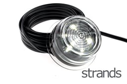 Largeur de Plage Lampe Verre Transparent Lumière Blanche 12V/24V Homologuée Câble 5m