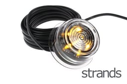 STRANDS - FEU DE POSITION LATÉRAL À LED VIKING - ORANGE *VERRE TRANSPARENT*