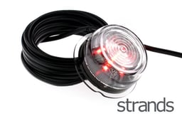 STRANDS Largeur Lampe Verre Clair Feu Rouge 12V/24V Homologué E Câble 5m