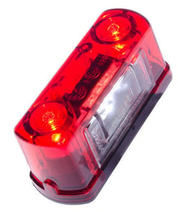 Éclairage LED 2 LEDs blanches 2 LEDs rouges 82x31x38 mm Distance entre vis 45 mm