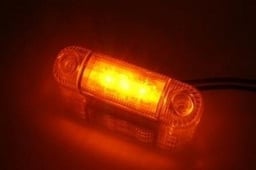 Feu de position transparent 3 LED Verre clair 12-24 Volt 84x24x25 mm Avec marquage E